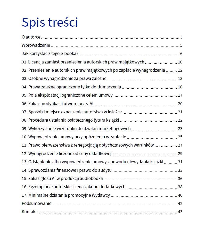 spis treści ebooka